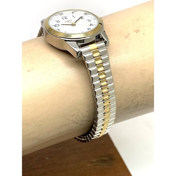 Timex Women's Watch T2N068 Quartz Indiglo White Dial Two Tone Stainless … - Picture 12 of 14